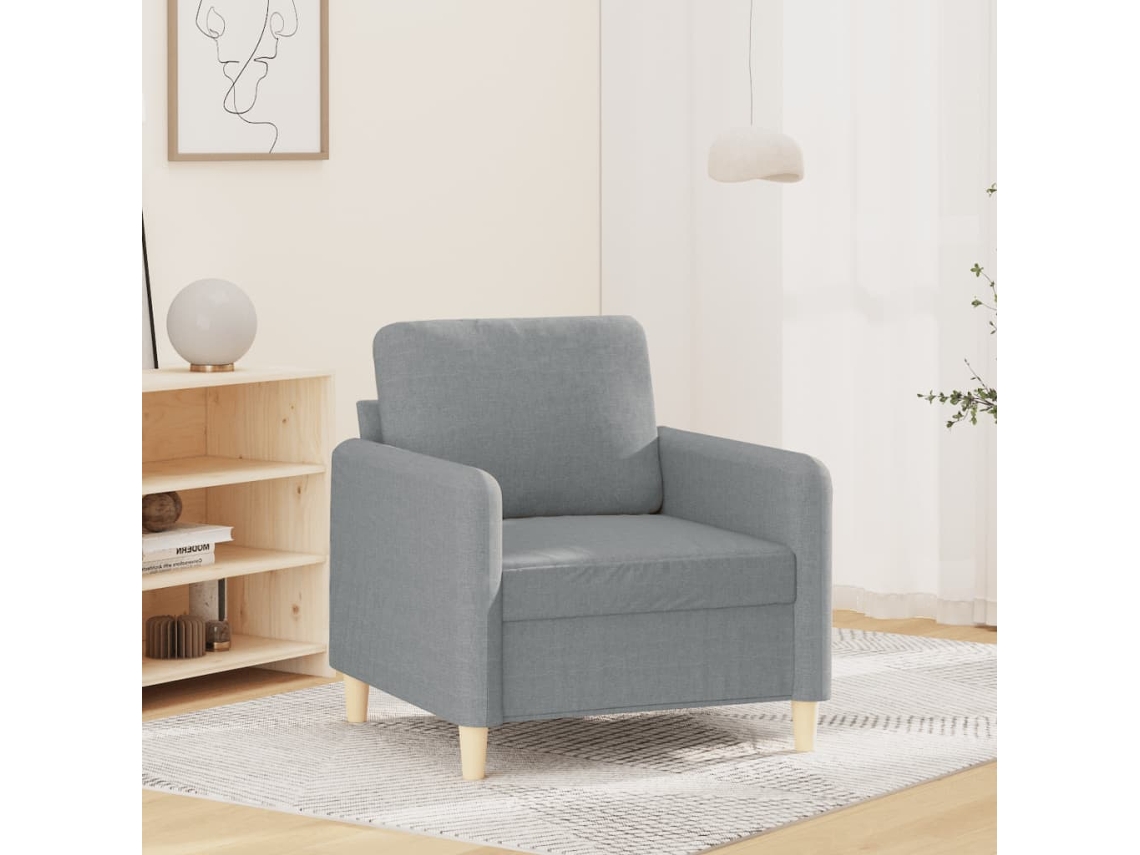Vidaxl Poltrona Tecido 60 Cm Cinzento-claro