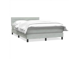Cama com Molas/Colchão Veludo Cinzento Claro MAISON EXCLUSIVE (160x220 cm)