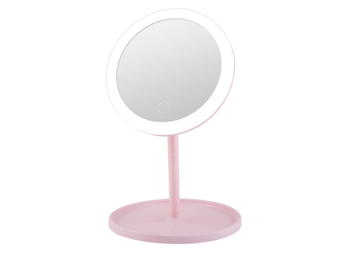 Espejo De Maquillaje Con Luz Led Recargable Usb Ajustable Portátil Para Mesa De Vanity