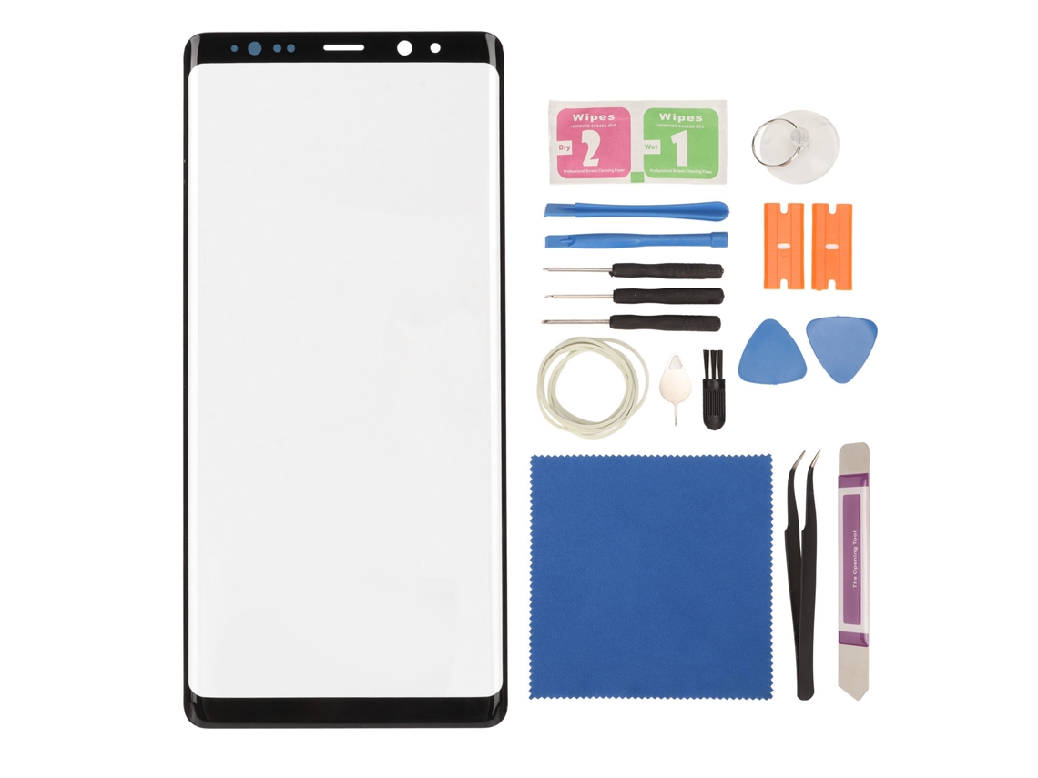 Aetheria kit Reparo Vidro Tela Frontal Externa para Galaxy Note 8 com Ferramentas Preto