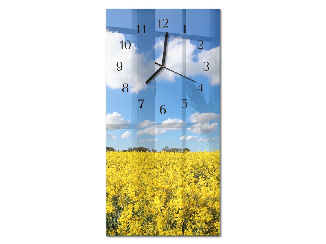 Relógio De Parede De Vidro Multicolor Espelharte (30x60 Cm)