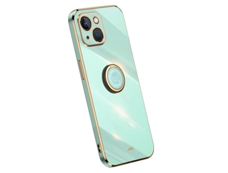 Suporte Casa Galvanizado Para Iphone 15 Plus Xinli Pele Sintética Azul