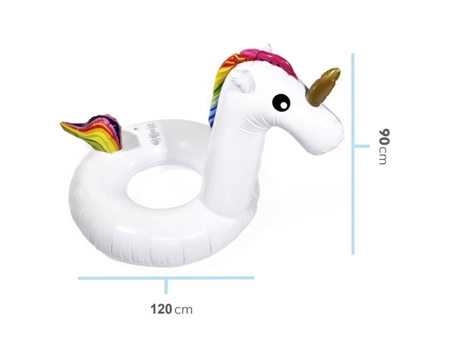 Boia inflável gigante de unicórnio 120 cm multicolorida para crianças e adultos, piscina ou praia Tous À La Plage