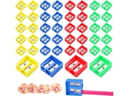 40 Peças Apontador De Lápis A Granel, Apontador De Lápis Com Furo Duplo, Tamanho De Bolso, Quadrado, Manual Aquaforge