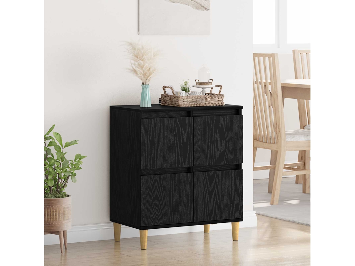 Vidaxl Buffet Carvalho Preto 60 X 35 X 70 Cm Derivados De Madeira