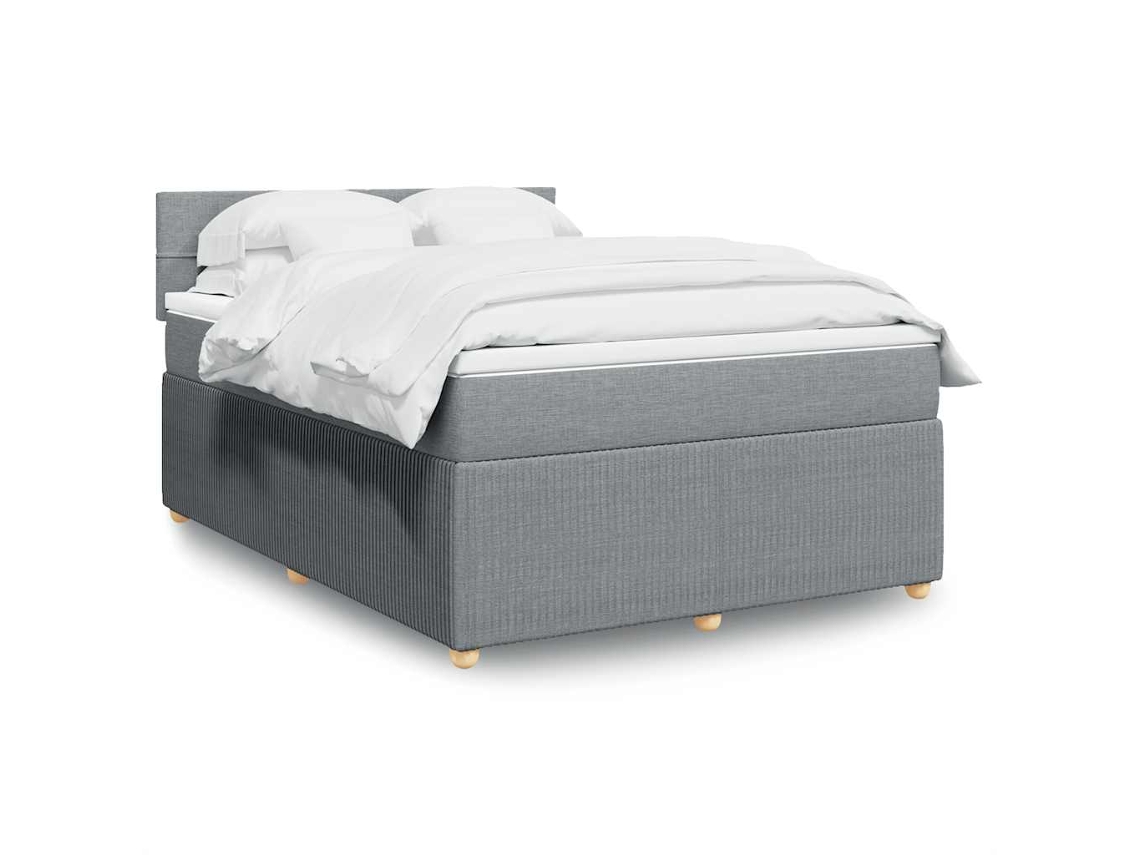 Vidaxl Cama com Molas/colchão 140x190 Cm Tecido Cinzento claro