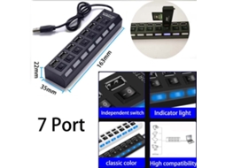 Hub Usb 7 Portas LAXISCREED com Interruptores