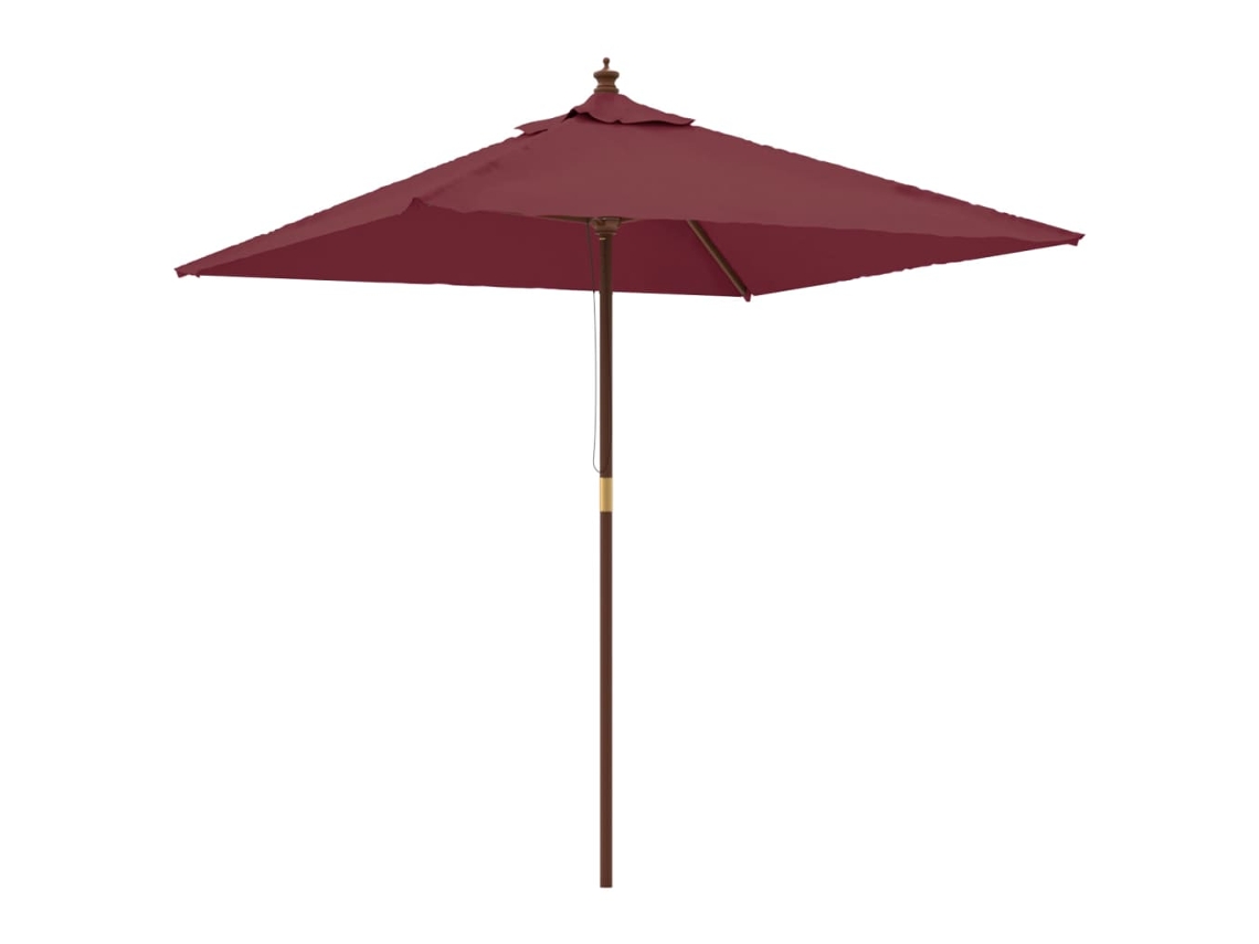 Maison Exclusive - Guarda-sol De Jardim Com Poste De Madeira 198x198x231 Cm Bordô