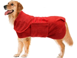 Roupão Absorvente, em Microfibra, para Cães, Secagem Rápida, Tamanho P, Marrom AQUAFORGE