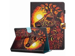 Capa de couro para tablet Webake com padrão pintado e costura