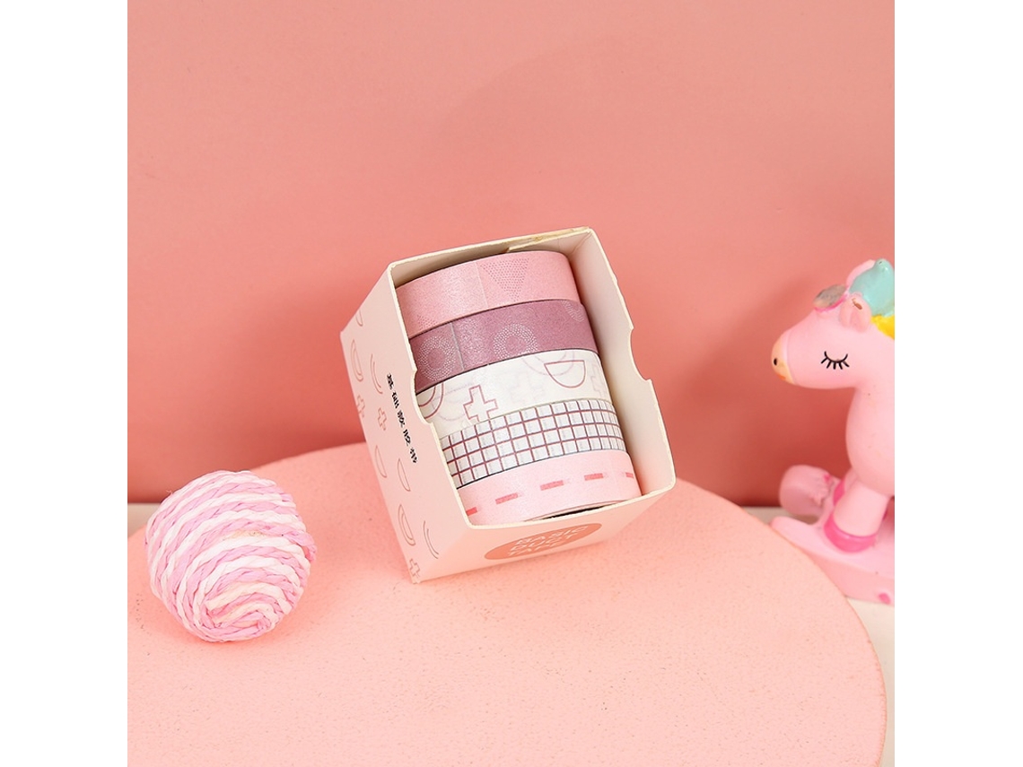 Lurelia 5 Rolos/caixa De Fita Washi Criativa Para Diário, Scrapbooking, Faça Você Mesmo, Fita Washi Decorativa Básica, Materiais Escolares