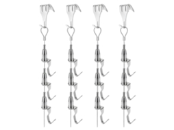 Conjunto De 4-cabos Flexíveis Aço Inoxidável Para Pendurar Quadros E Porta Retratos Com Textura Metálica Fixação Segura