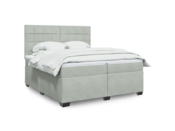 Vidaxl Cama Com Molas/colchão 200x200 Cm Veludo Cinzento-claro