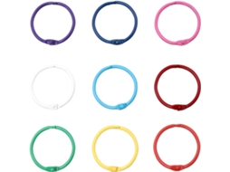 Conjunto De 10 Argolas Metálicas Coloridas Para Fichário, Fáceis Usar, Ideais Fichas, Cartões Estudo