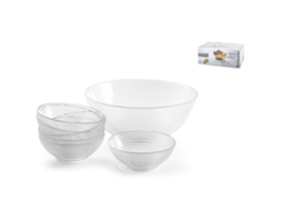 Conjunto de saladeira de vidro + 6 tigelas 7 peças NON