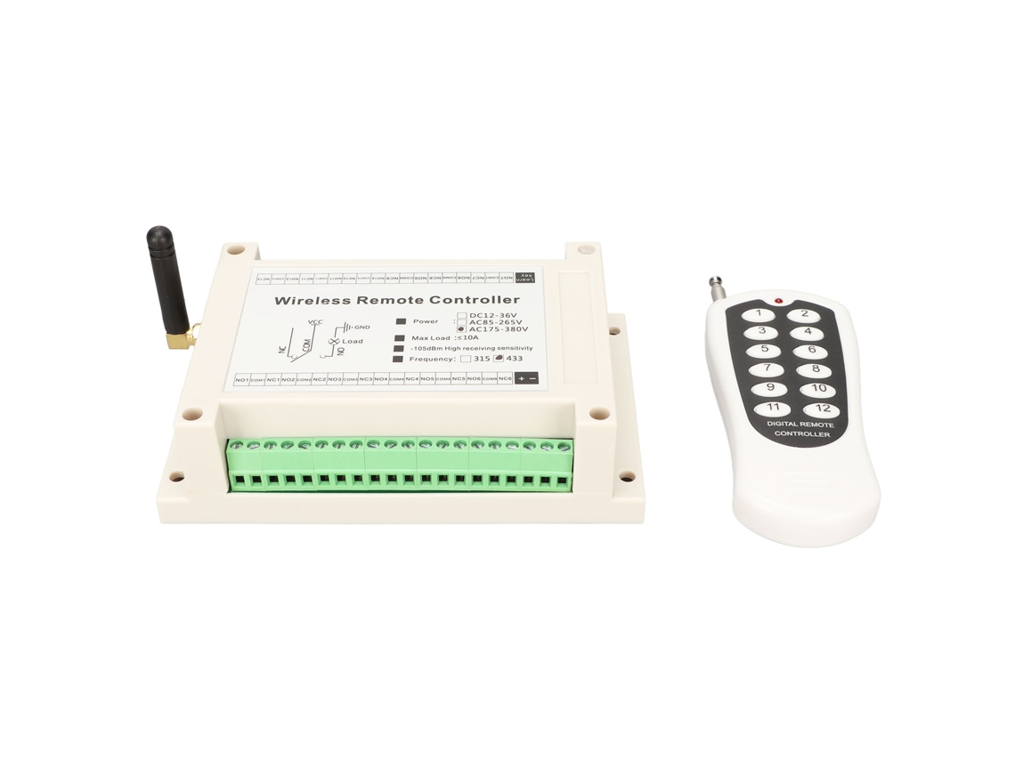Interruptor Sem Fio Rf 12 Canais Ac175-380v