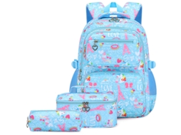 Conjunto de Mochila Escolar De Menina CUICH (azul)