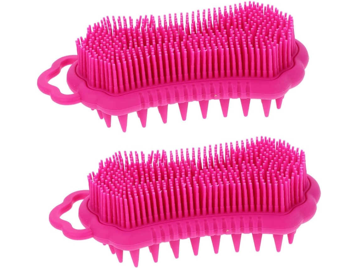 Conjunto De 2 Escovas Esfoliantes Corporais Silicone Sherchpry, Massageador Ergonômico Macio Para Limpeza E Massagem