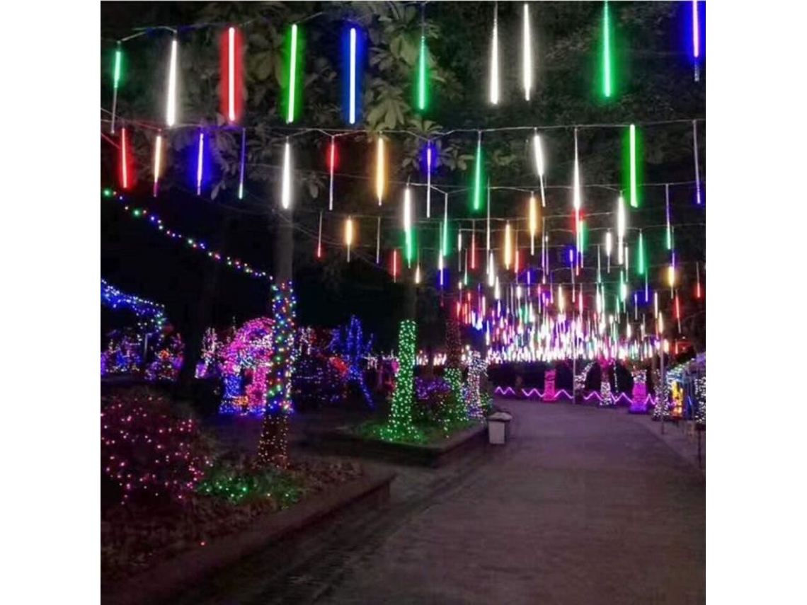 Luzes de chuva caindo 30 cm 8 tubos, luzes azuis de chuva de meteoros | 30 cm | 1 conjunto (8 tubos) | Plugue inglês Aoae15136 (11,8 polegadas)