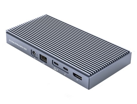 Hub ORICO Tb3-S2 Type-C a M.2 Nvme 4Usb3.1 Dp1.4 Aux 3.5Mm Dc120W 1000Mbps 2Thunderbolt3