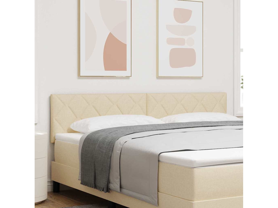 Vidaxl Cabeceira Led Creme 180 Cm Tecido