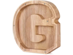 Cofrinho De Madeira Personalizado Com Letra Do Alfabeto, Cofre Para Moedas, Ideal Presente Natal, Aniversário Ou Toda A Família. Aquaforge