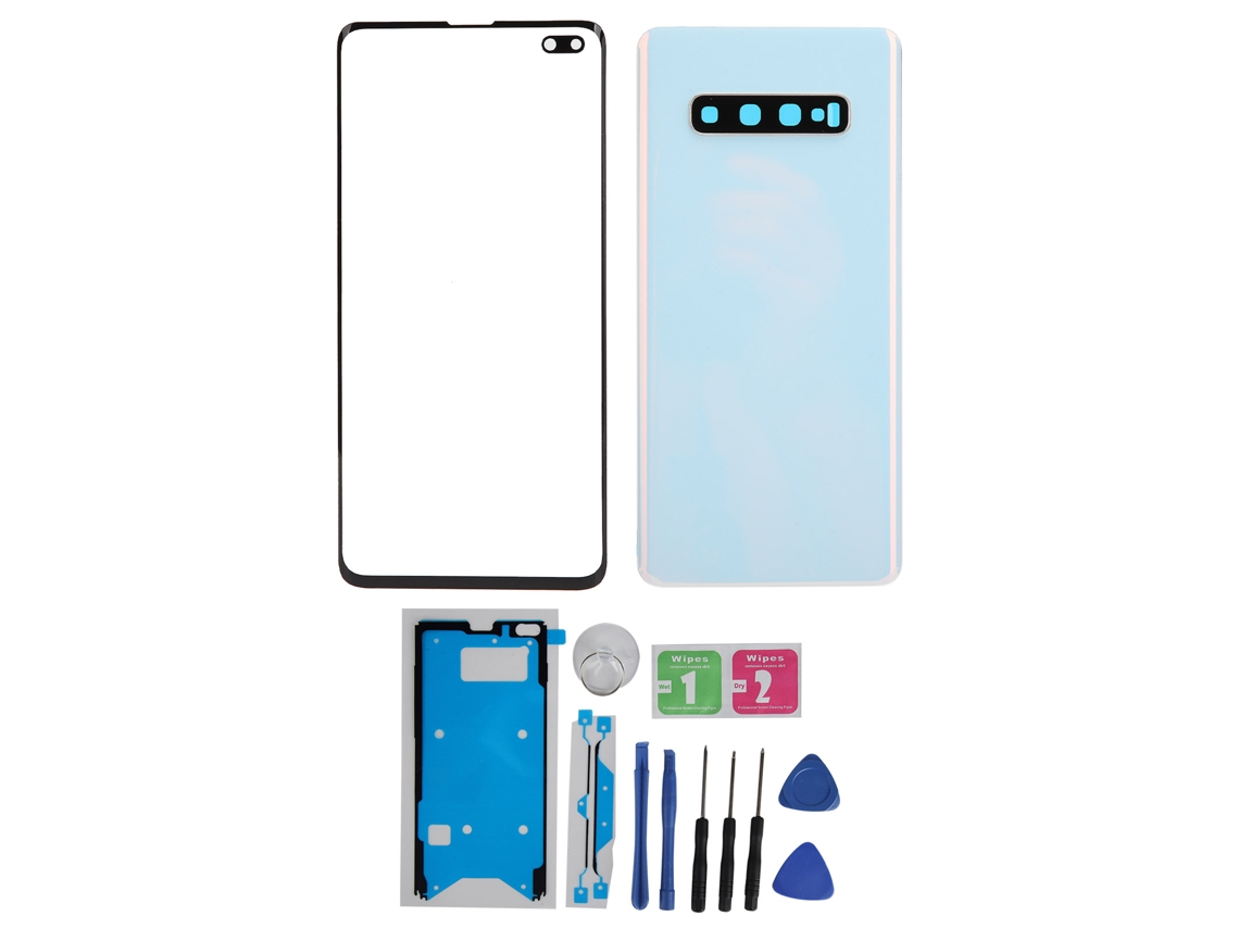 Aetheria capa de Vidro Traseiro e Painel de Vidro Externo para Samsung S10+plus Branco com Ferramentas de Reparo