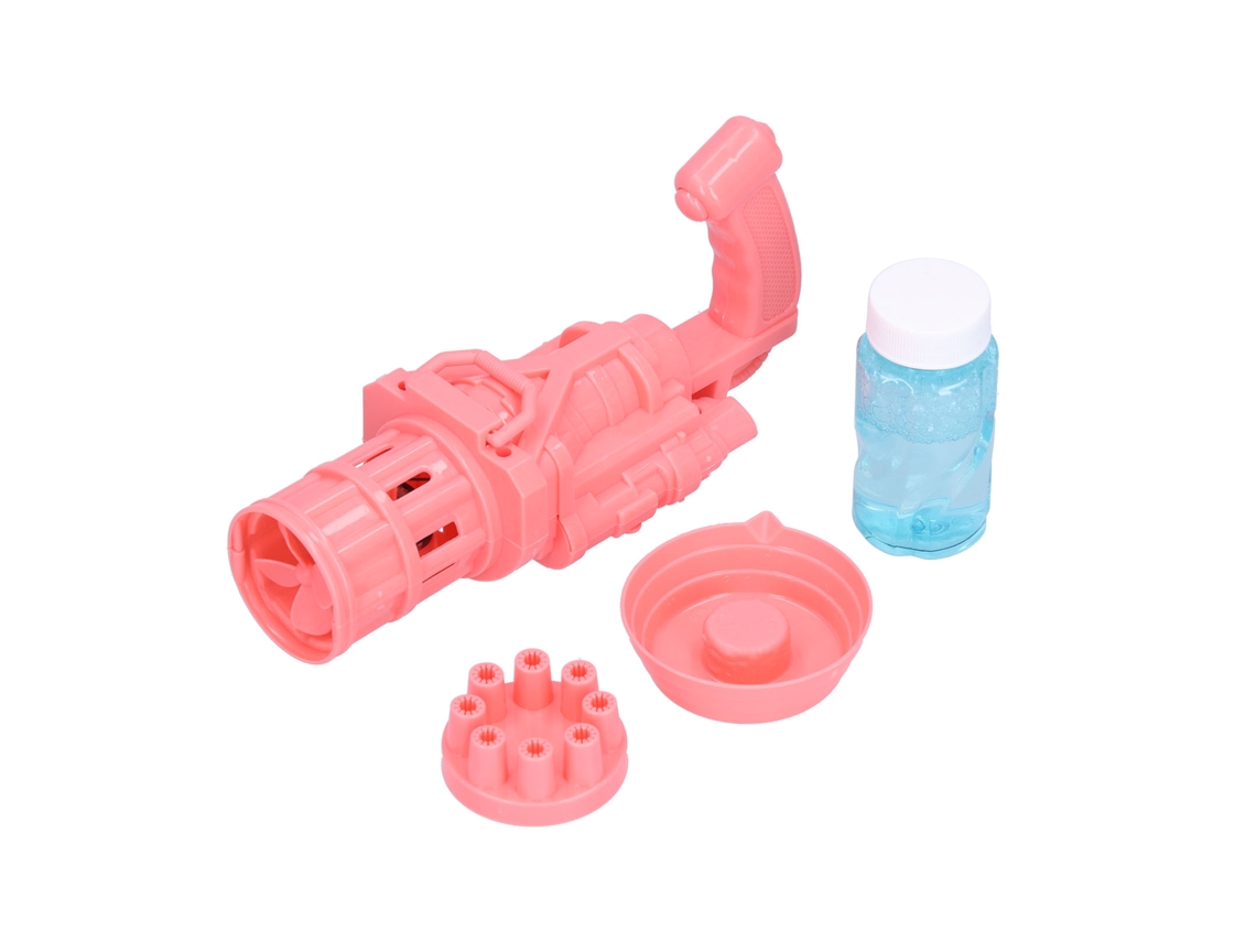 Primerox brinquedo Máquina de Bolhas para Crianças Presente Rosa com 59ml de Líquido 8 Orifícios