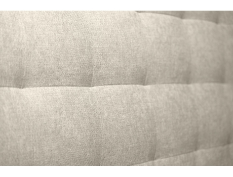 Cama com Cabeceira Estofada SOMMEIL_DE_PLOMB Tecido Bege (200x200cm)