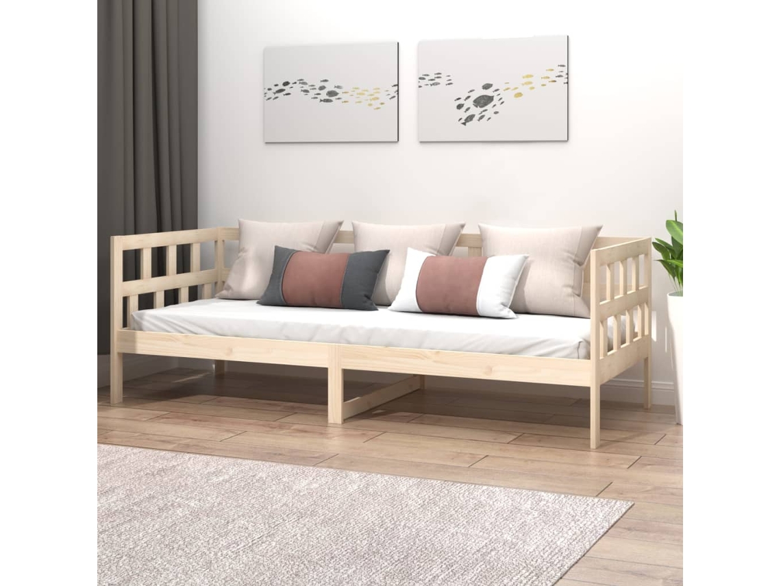 Sofá cama de madera maciza de pino 90x190 cm