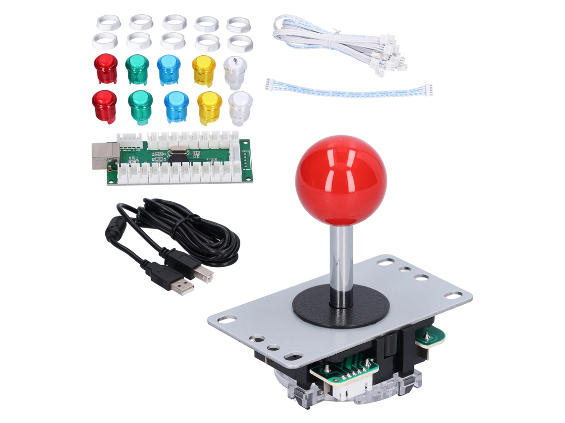 Kit Diy De Jogos Arcade Com Botões Led E Encoder Sem Atraso Para Projetos Raspberry Pi Qm070912