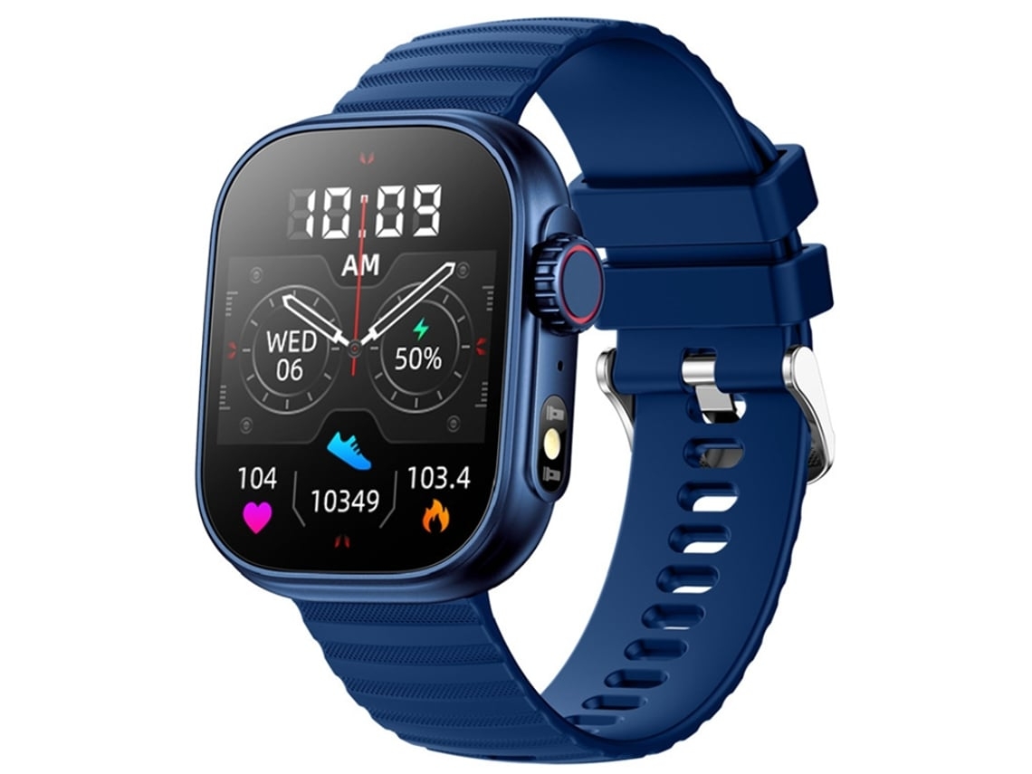 Smartwatch Com Chamada Bluetooth Tela Grande De 2 01 Polegadas Frequência Cardíaca Temperatura Corporal À Prova Dágua Fitness Led Yunzii
