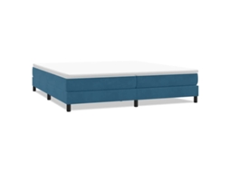Cama com Molas Azul Escuro Sem Colchão em Veludo MAISON EXCLUSIVE (200x210 cm)