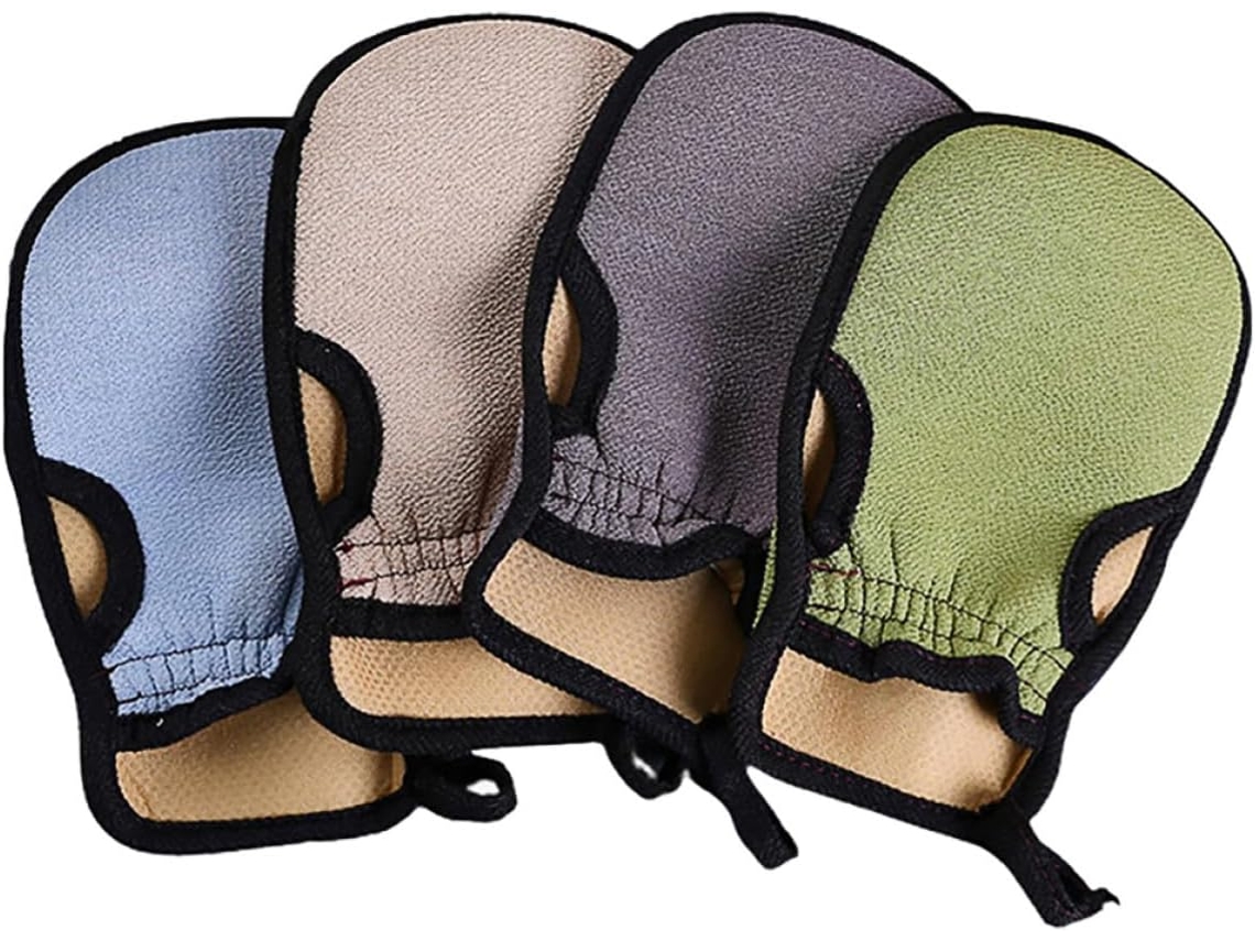 Esponjas Esfoliantes para Banho Luvas, Conjunto de 4, 250d, Material Vegetal, Formatos Pequenos