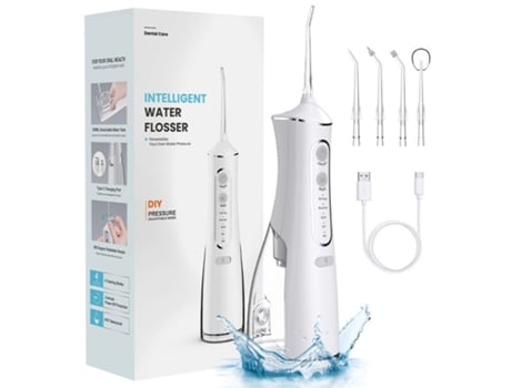 Irrigador oral elétrico portátil de 4 modos, de longa duração e limpeza profunda, modelo QTL8, branco, Baykar