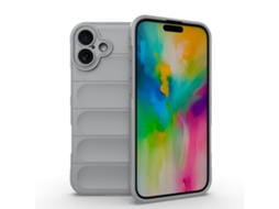 Capa Halinuia Para Iphone 16 Plus Magic Shield Tpu Cinzento (proteção Integral, Interior Em Flanela)