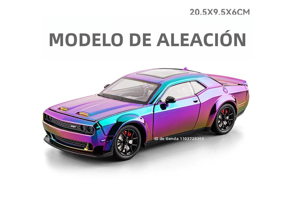 (roxo Hellcat) Miniatura De Carro Esportivo Em Escala 1:24 Com Efeitos Sonoros E Luzes.