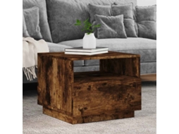 Vidaxl Mesa De Centro Com Luzes Led 50x49x40 Cm Carvalho Fumado