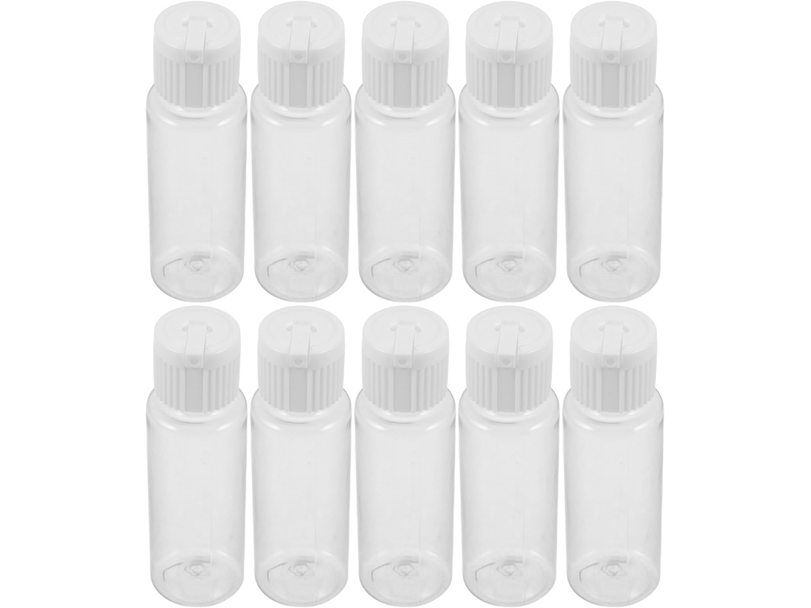 Conjunto De 20 Frascos De Plástico Recarregáveis De 35ml Para Cuidados Faciais E Com Óleos.