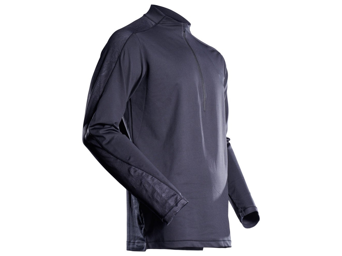 Camisa De Manga Comprida Com Meio Zíper Customized 22681 Preto 4XL MASCOT