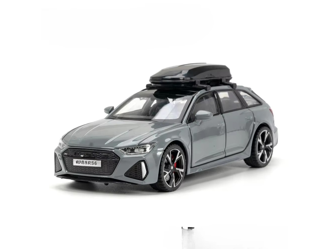 (rs6 Cinza) Miniatura Rs7/rs6 Em Escala 1:32, Fundida Em Metal, Com Portas Que Abrem, Luzes E Efeitos Sonoros.