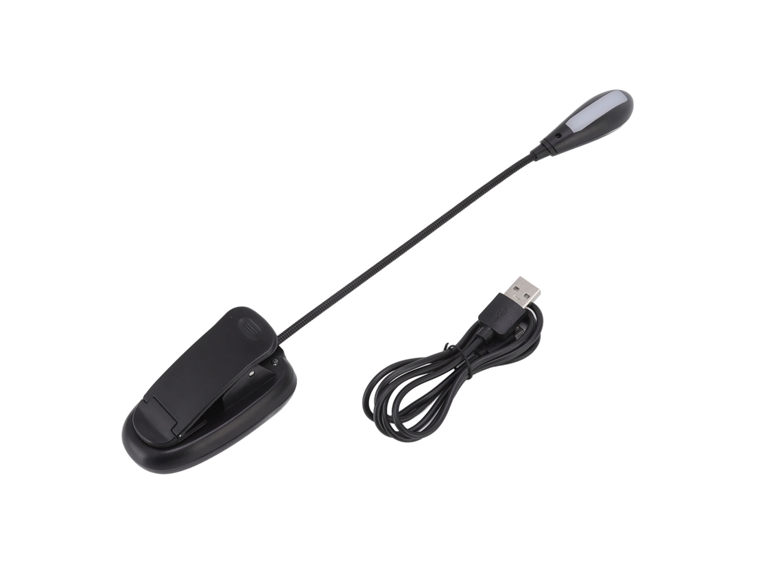 Luz de Leitura LED com Clip 360° Proteção para Olhos Carregamento USB para Dormitório