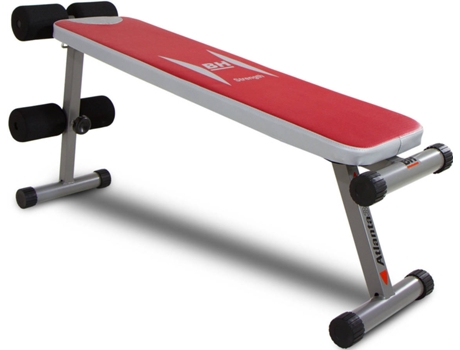 Banco de Musculação Plano  Atlanta 300 G59x (Vermelho - Peso Máx: 100 Kg - 131x31x60cm - Aço)