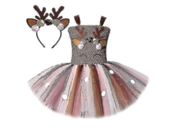 2026 disfraz de Cervo de Natal para Meninas Vestido Tutu Animal Traje de Rena para Aniversário Infantil