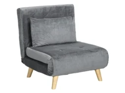 Poltrona 2 Em 1, Reclinável, Cama De Hóspedes, 72 Cm X 78 X 79 Cinza