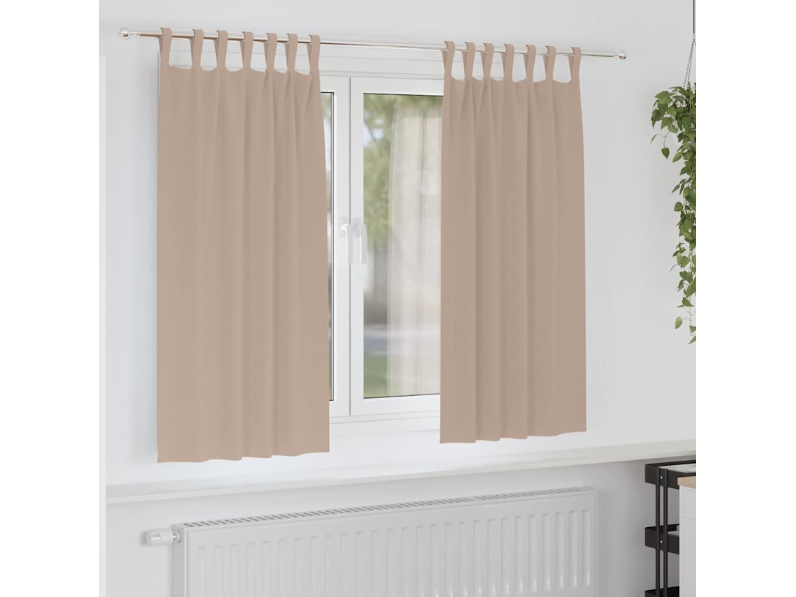 Vidaxl Cortinas Blackout Com Argolas 2 Pcs Cinzento-acastanhado