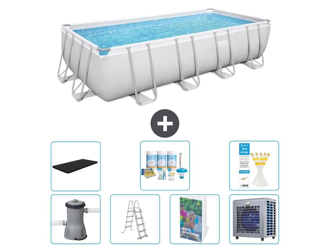 Bestway Piscina Bestway Power Steel Retangular - 488x244x122 Cm - 8-peças S612