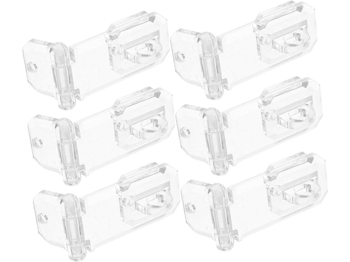 Conjunto De 6 Mini Fechos Acrílico Resistentes A Riscos Para Armários Transparentes, Ideais Para Caixas De Joias E
