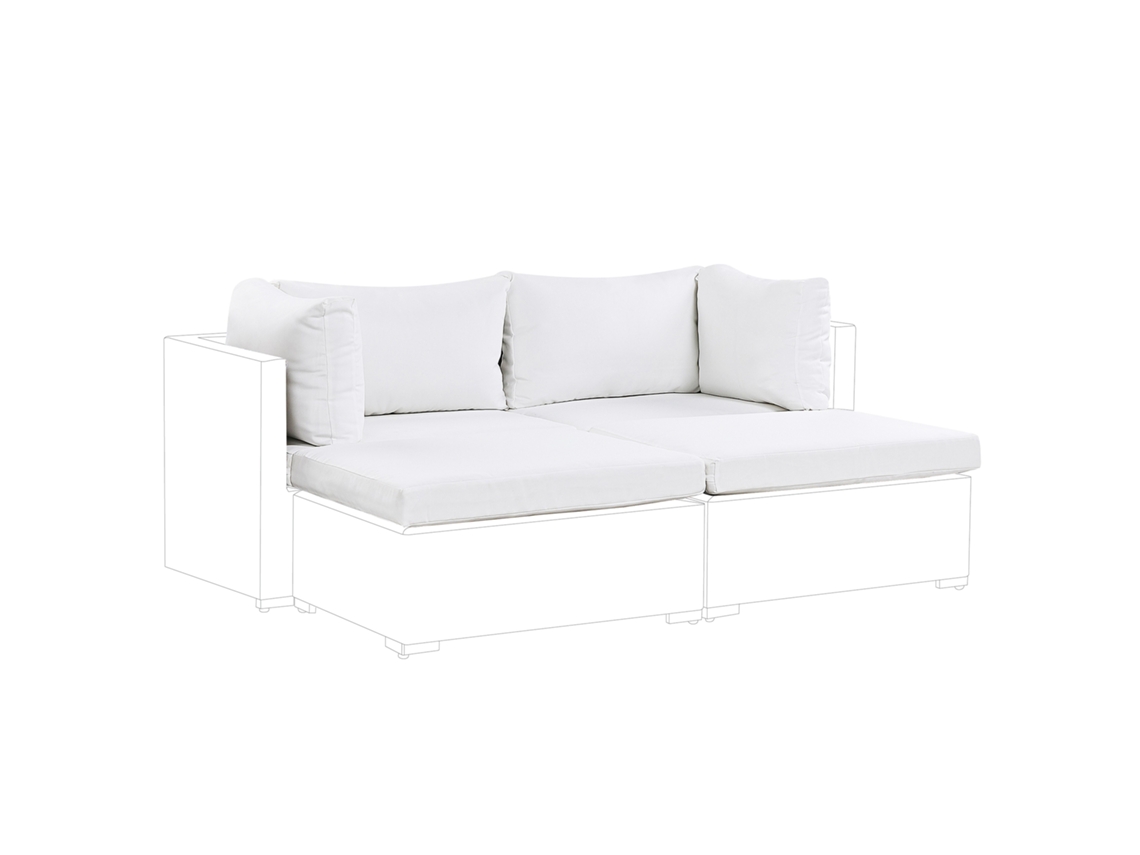 Conjunto De Capas Para Almofadas De Exterior Beliani Noto De Poliéster Branco Creme 86x66x9