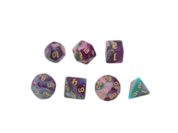 Primerox conjunto de 7 Dados Poliédricos de Acrílico para Jogos de Mesa e Rpg Multicolorido